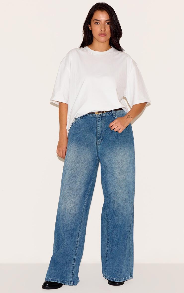 Pretty Little Thing Plus White Premium Cotton Oversized T-shirt