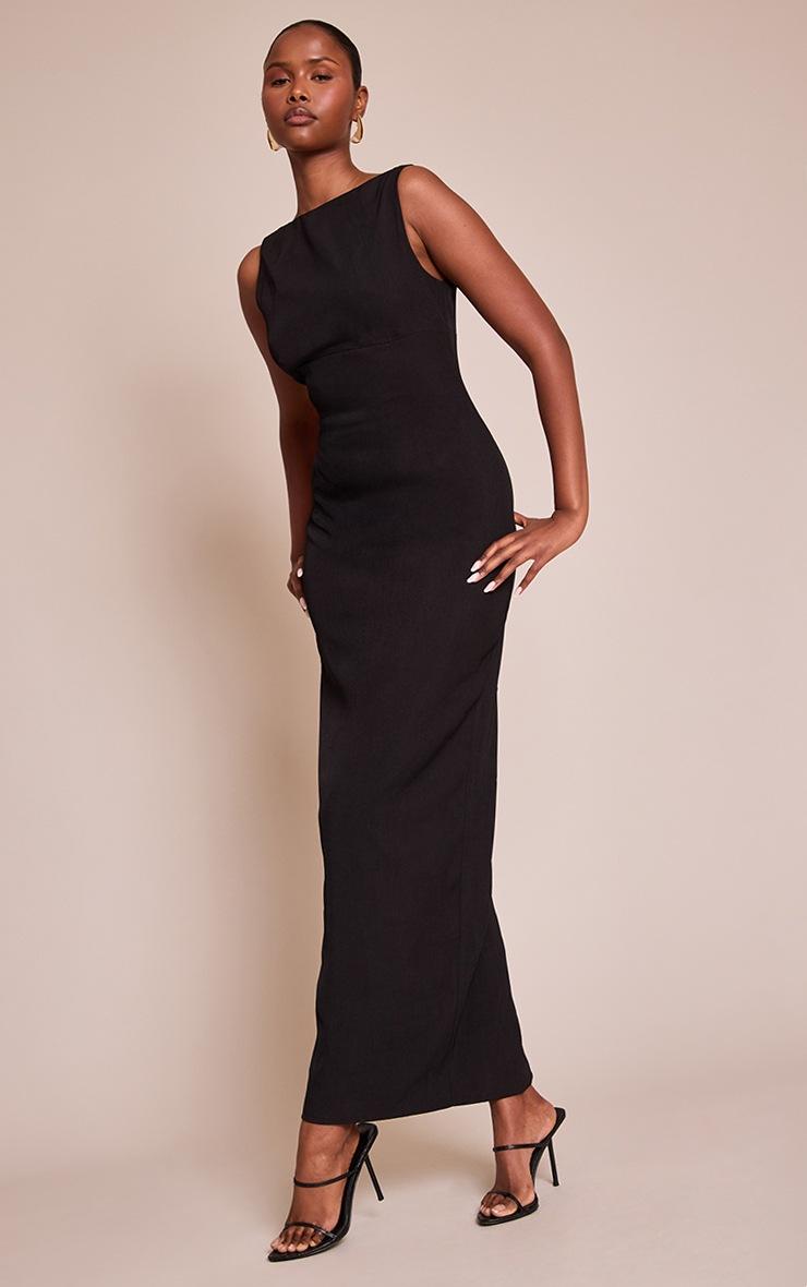 Pretty Little Thing Premium Black Scoop Back Maxi Dress