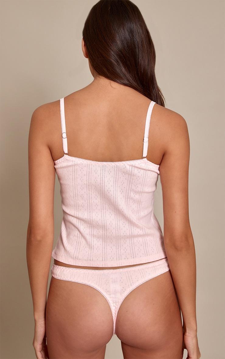 Pretty Little Thing Baby Pink Pointelle Thong