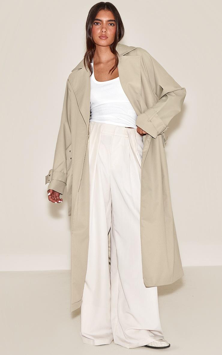 Pretty Little Thing Beige Batwing Trench Coat