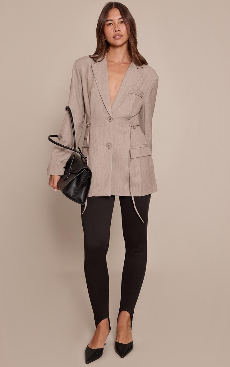Pretty Little Thing Beige Belt Detail Blazer