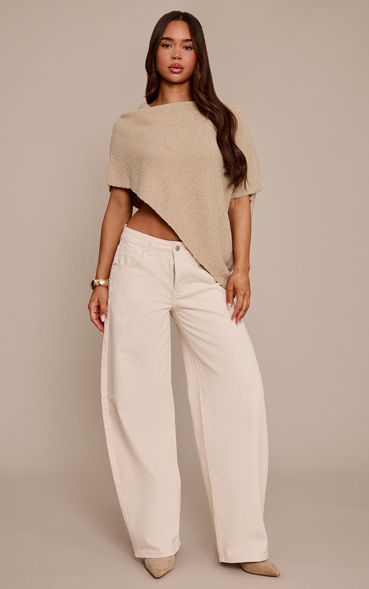 Pretty Little Thing Beige Boucle Cape Top