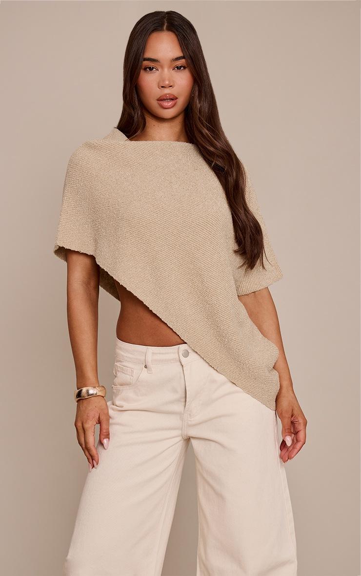 Pretty Little Thing Beige Boucle Cape Top