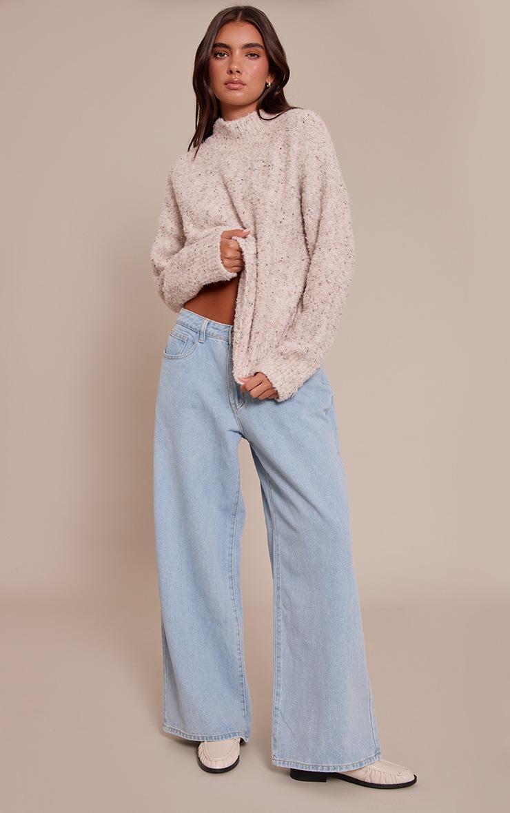 Pretty Little Thing Beige Marl Oversized Sweater