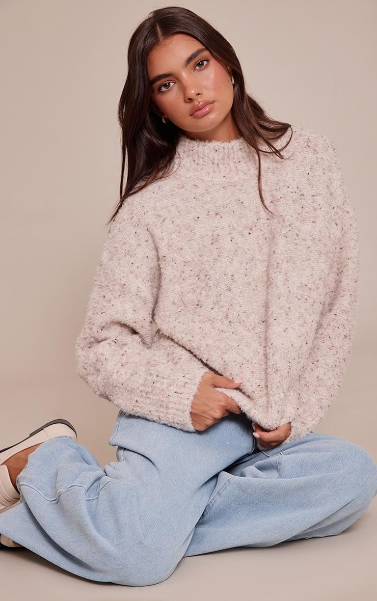 Pretty Little Thing Beige Marl Oversized Sweater
