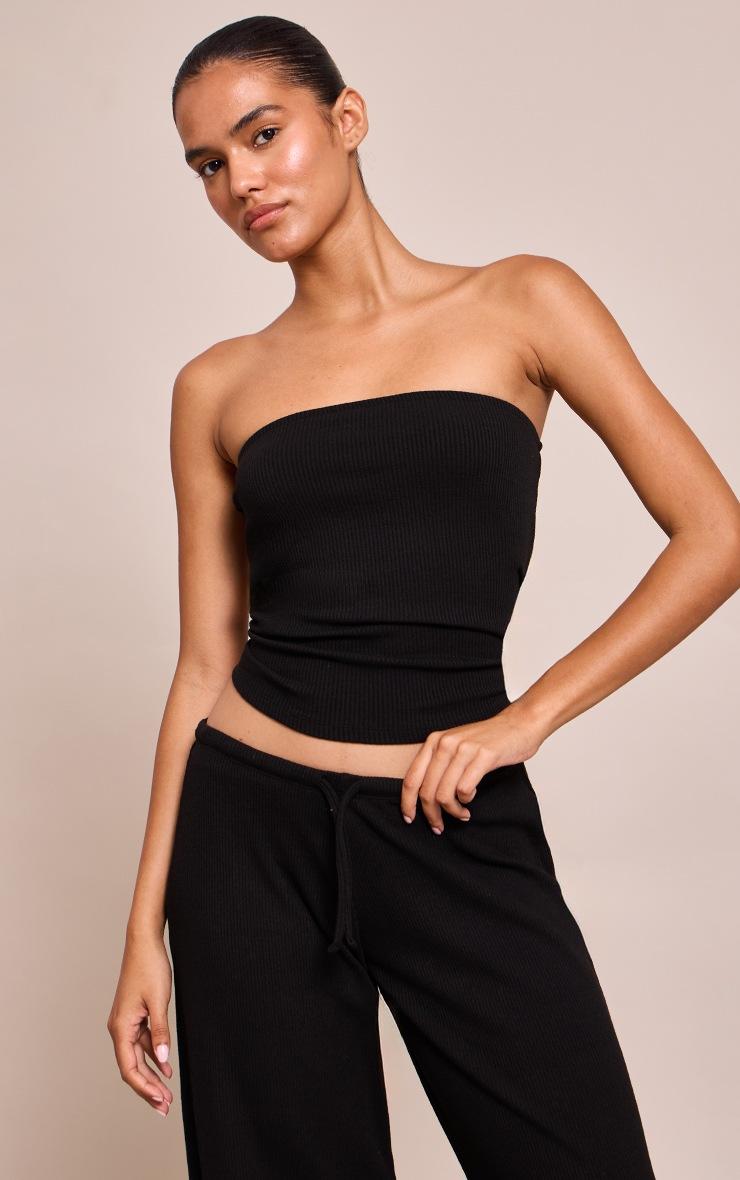 Pretty Little Thing Black Bandeau Top