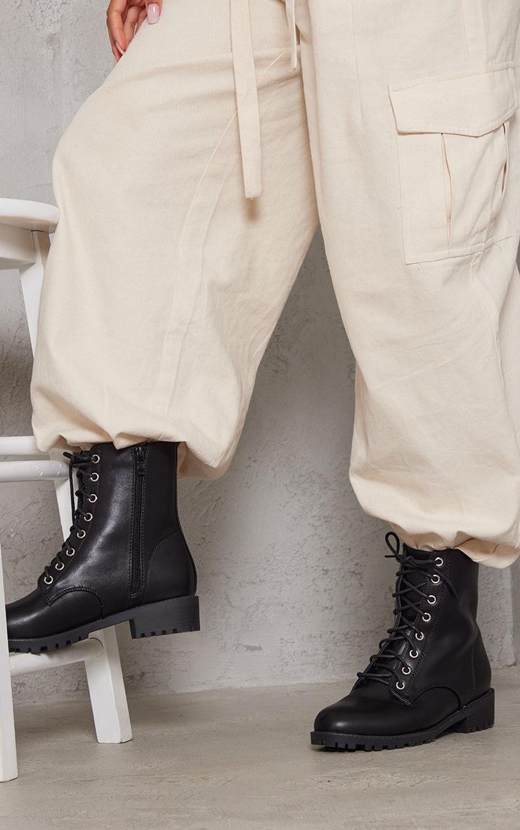 Pretty Little Thing Black Basic PU Biker Boots
