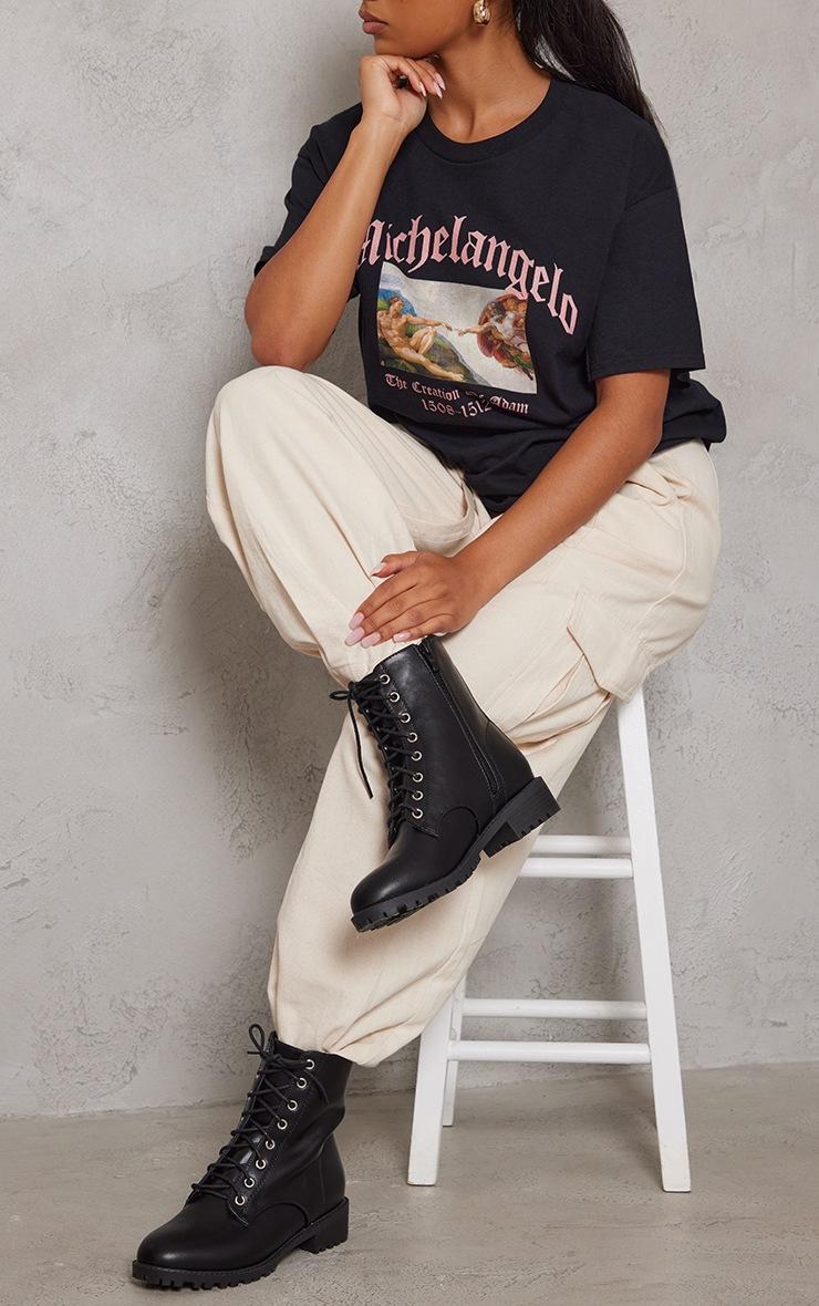 Pretty Little Thing Black Basic PU Biker Boots