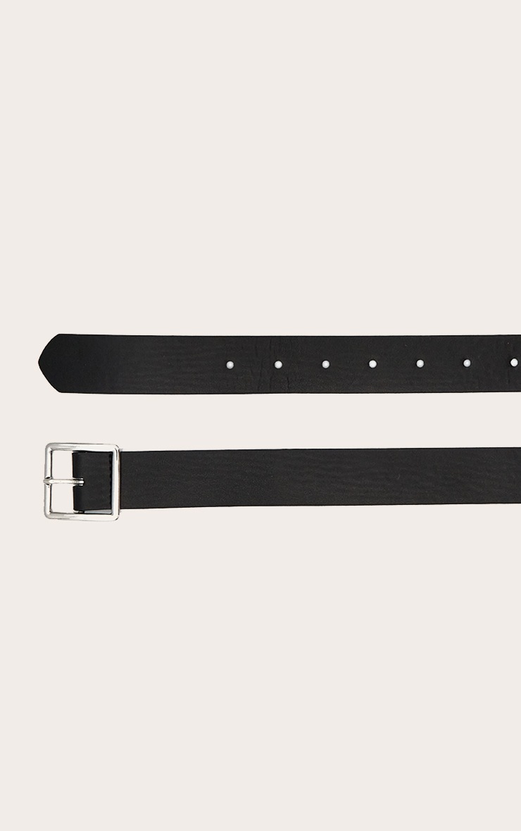Pretty Little Thing Black Basic Square Buckle Belt