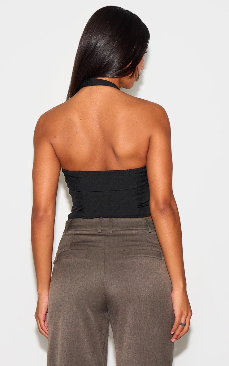 Pretty Little Thing Black Boned Dip Hem Corset