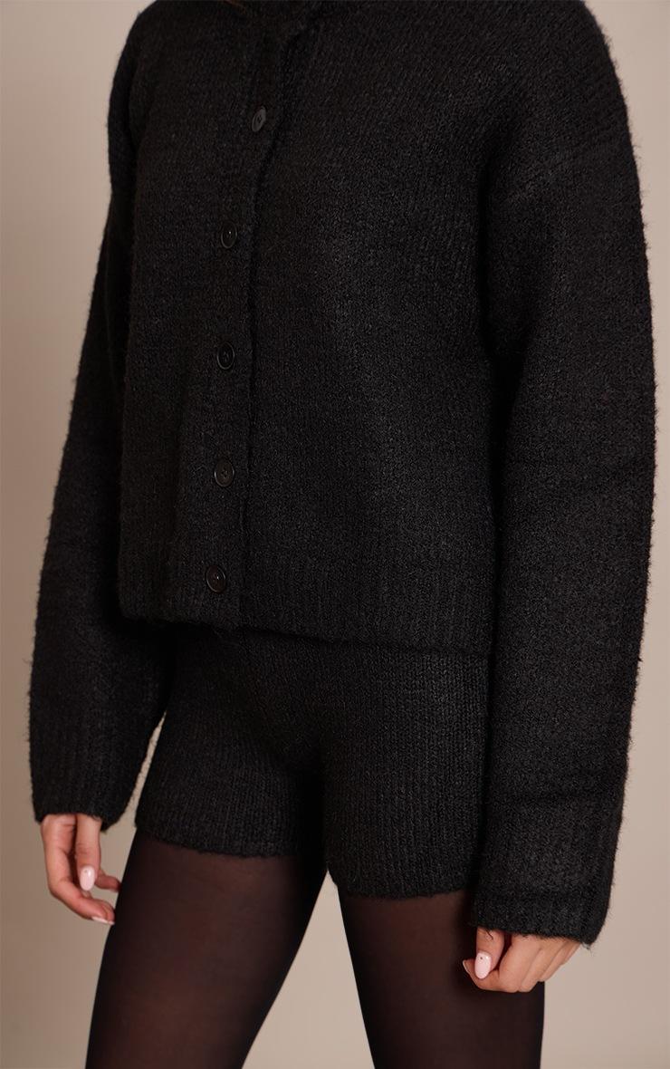 Pretty Little Thing Black Brushed Knit Mini Shorts