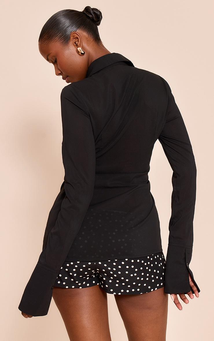 Pretty Little Thing Black Chiffon Fitted Shirt