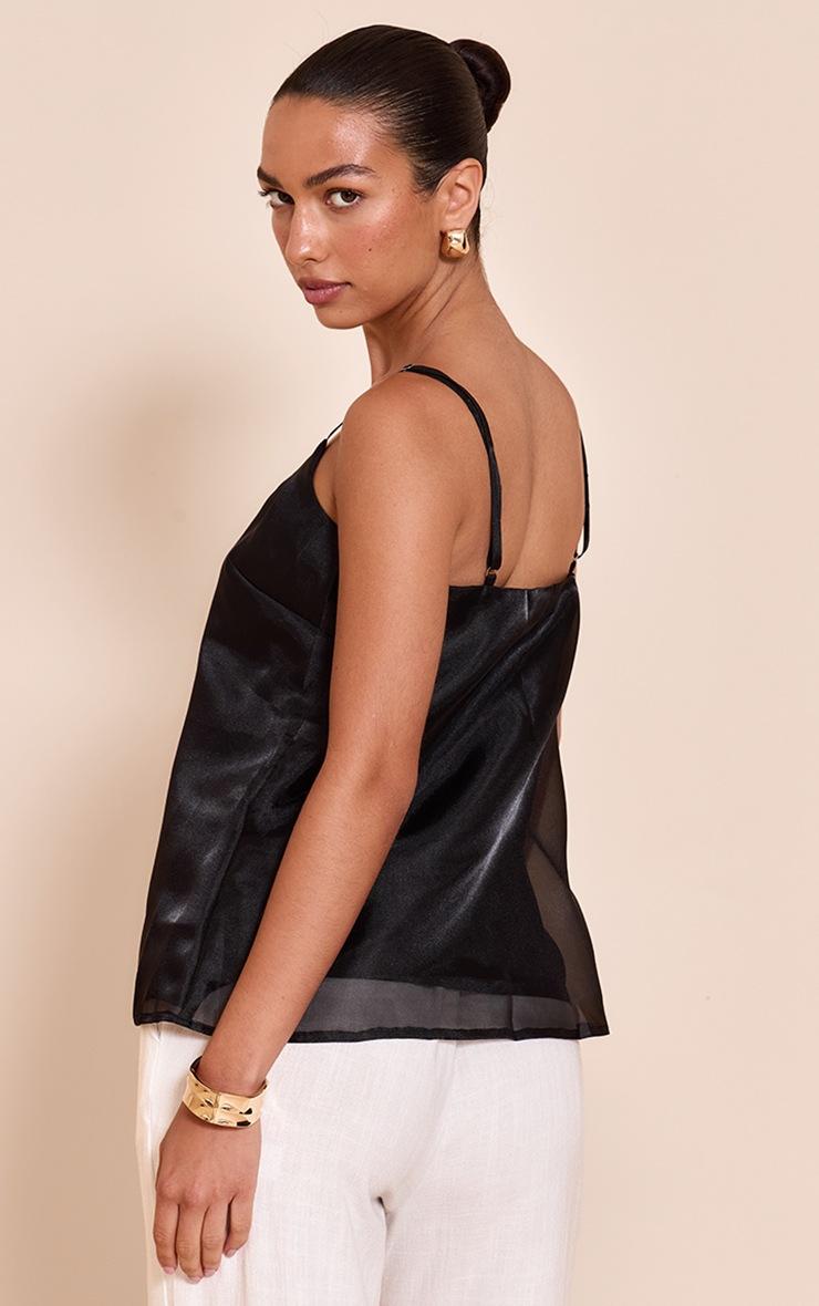 Pretty Little Thing Black Chiffon Strappy Cami Top