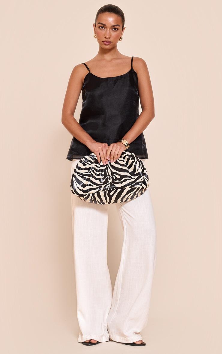 Pretty Little Thing Black Chiffon Strappy Cami Top