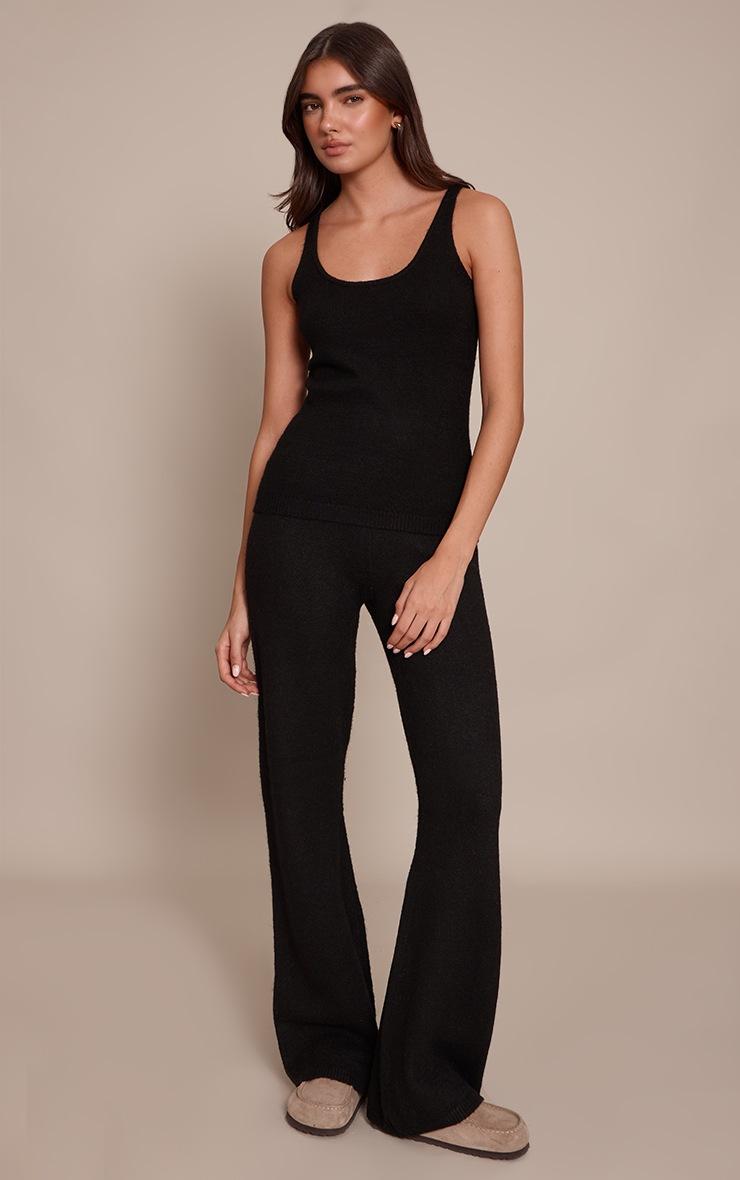 Pretty Little Thing Black Knitted Mid Rise Pant