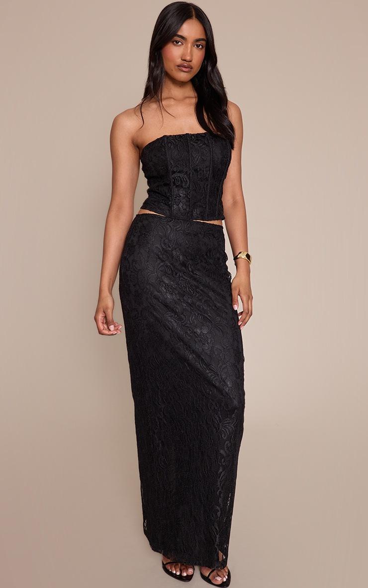 Pretty Little Thing Black Lace Maxi Skirt