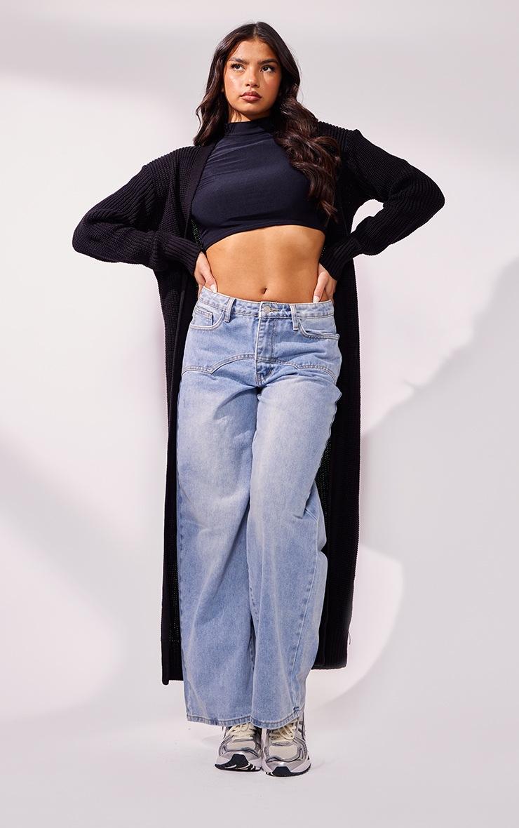 Pretty Little Thing Black Maxi Knitted Cardigan