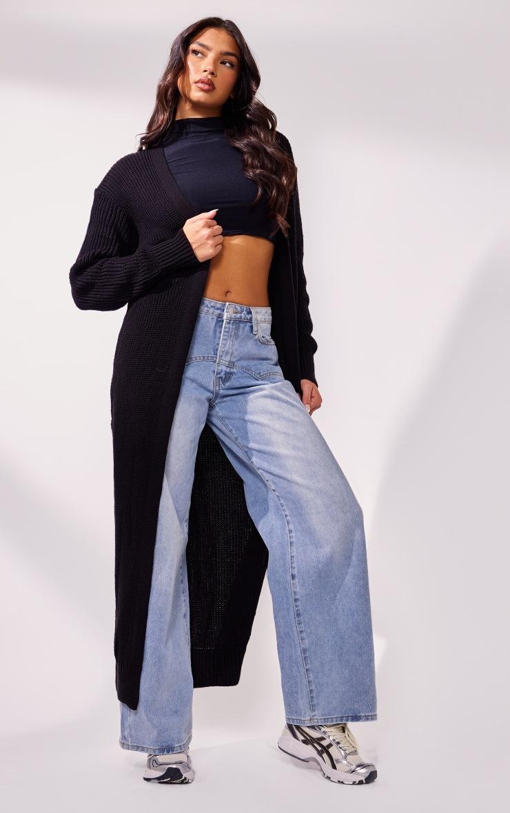 Pretty Little Thing Black Maxi Knitted Cardigan