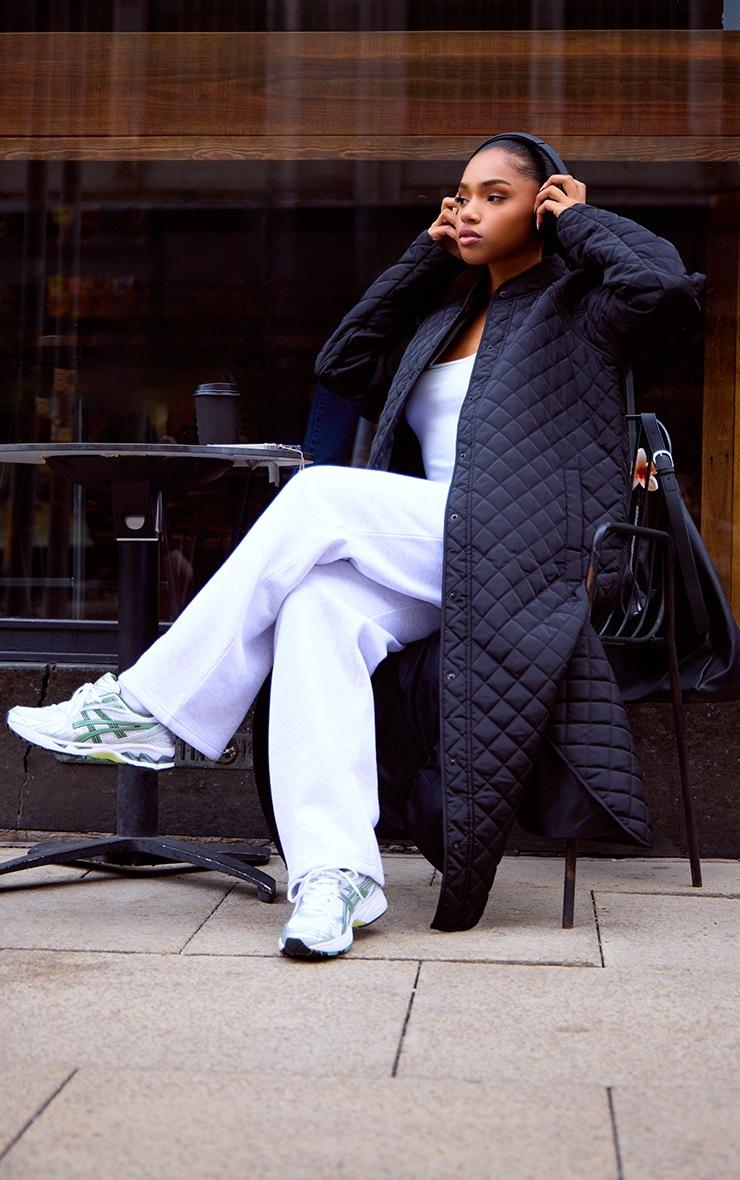 Pretty Little Thing Black Maxi Quilted Coat