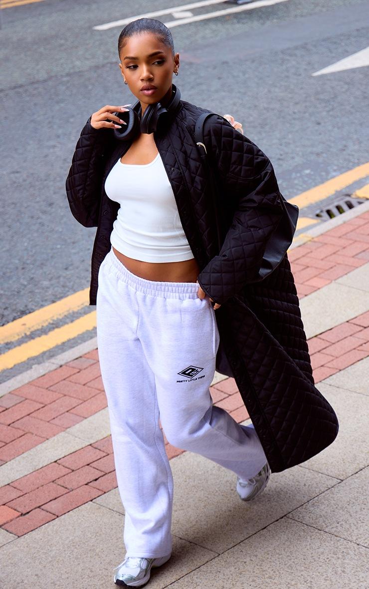 Pretty Little Thing Black Maxi Quilted Coat
