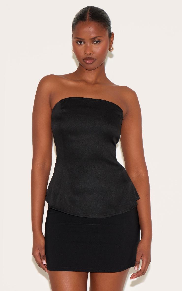 Pretty Little Thing Black Peplum Bandeau