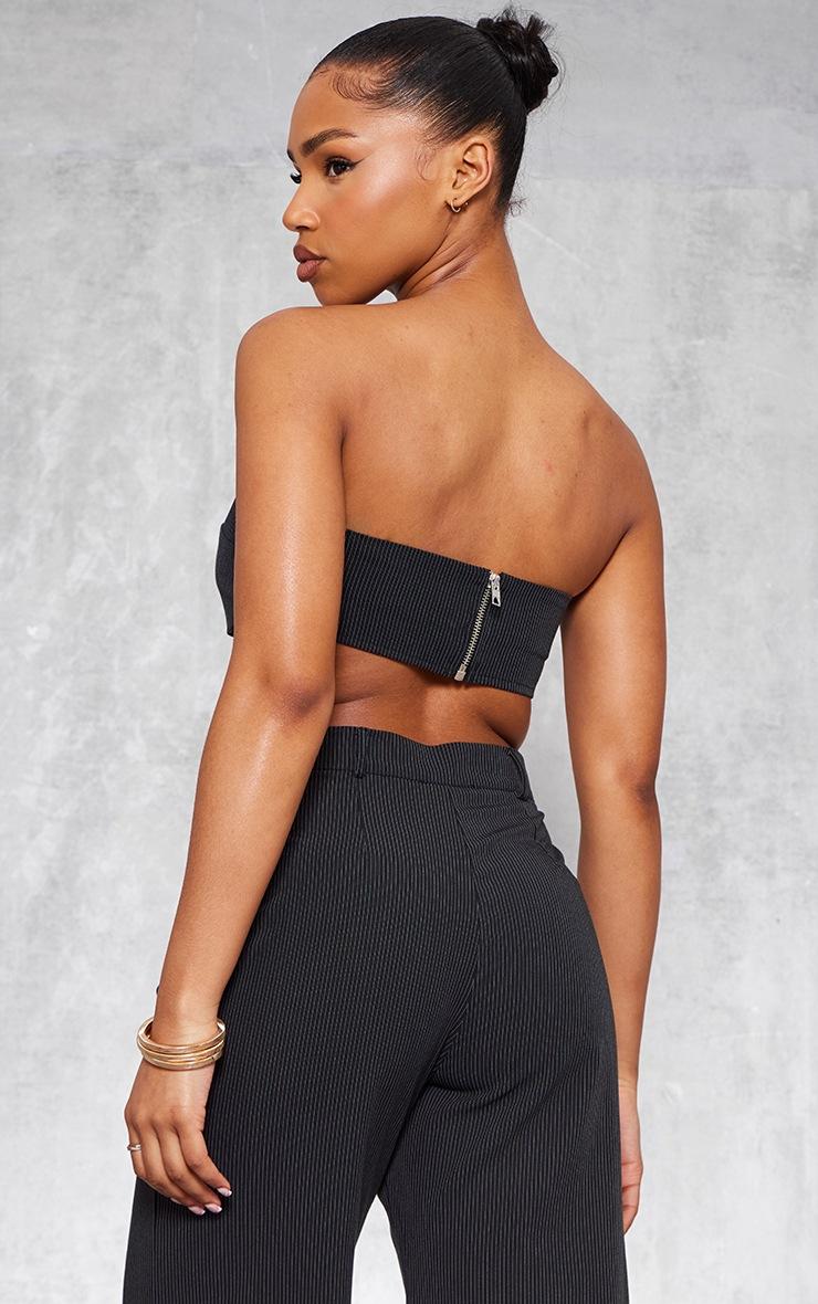 Pretty Little Thing Black Pinstripe Bandeau