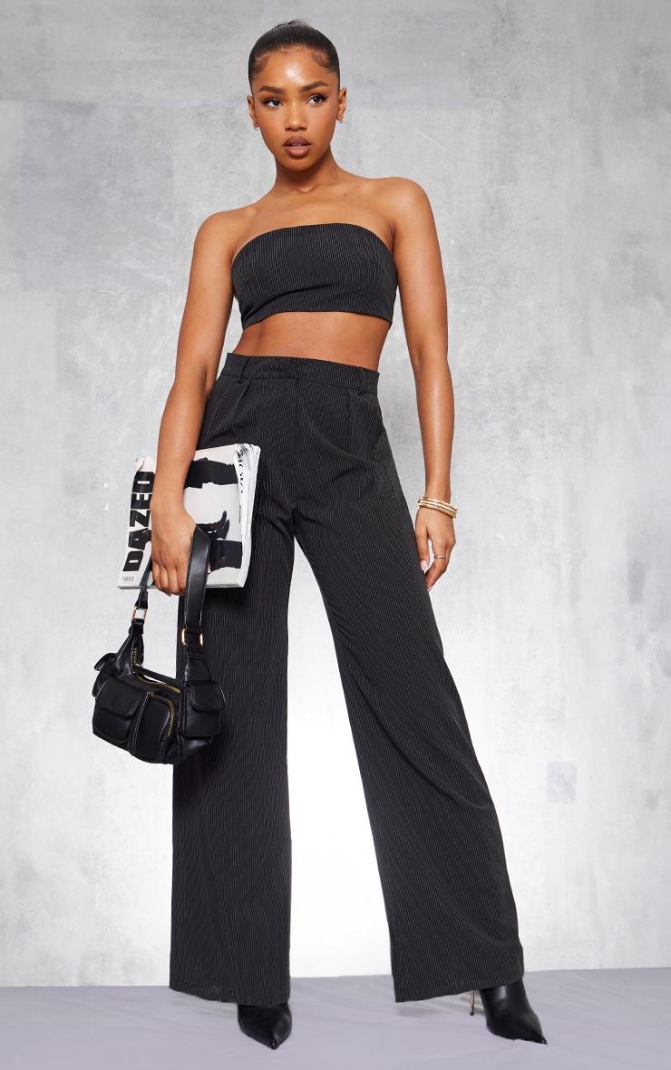 Pretty Little Thing Black Pinstripe Bandeau