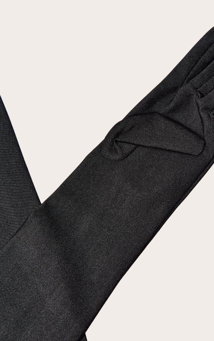 Pretty Little Thing Black Plain Satin Long Gloves