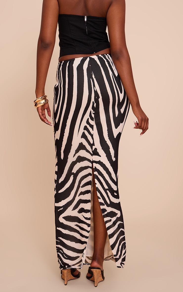 Pretty Little Thing Black Print Chiffon Maxi Skirt