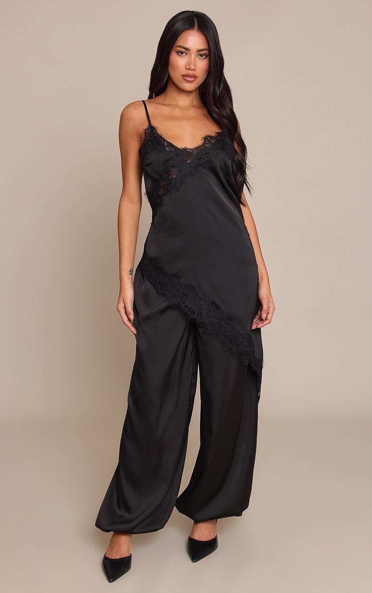 Pretty Little Thing Black Satin Balloon Pant