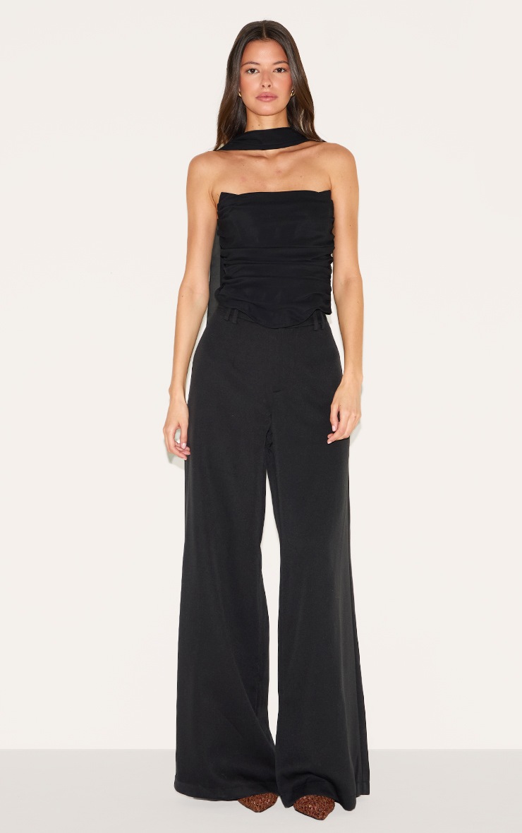 Pretty Little Thing Black Scarf Detail Corset