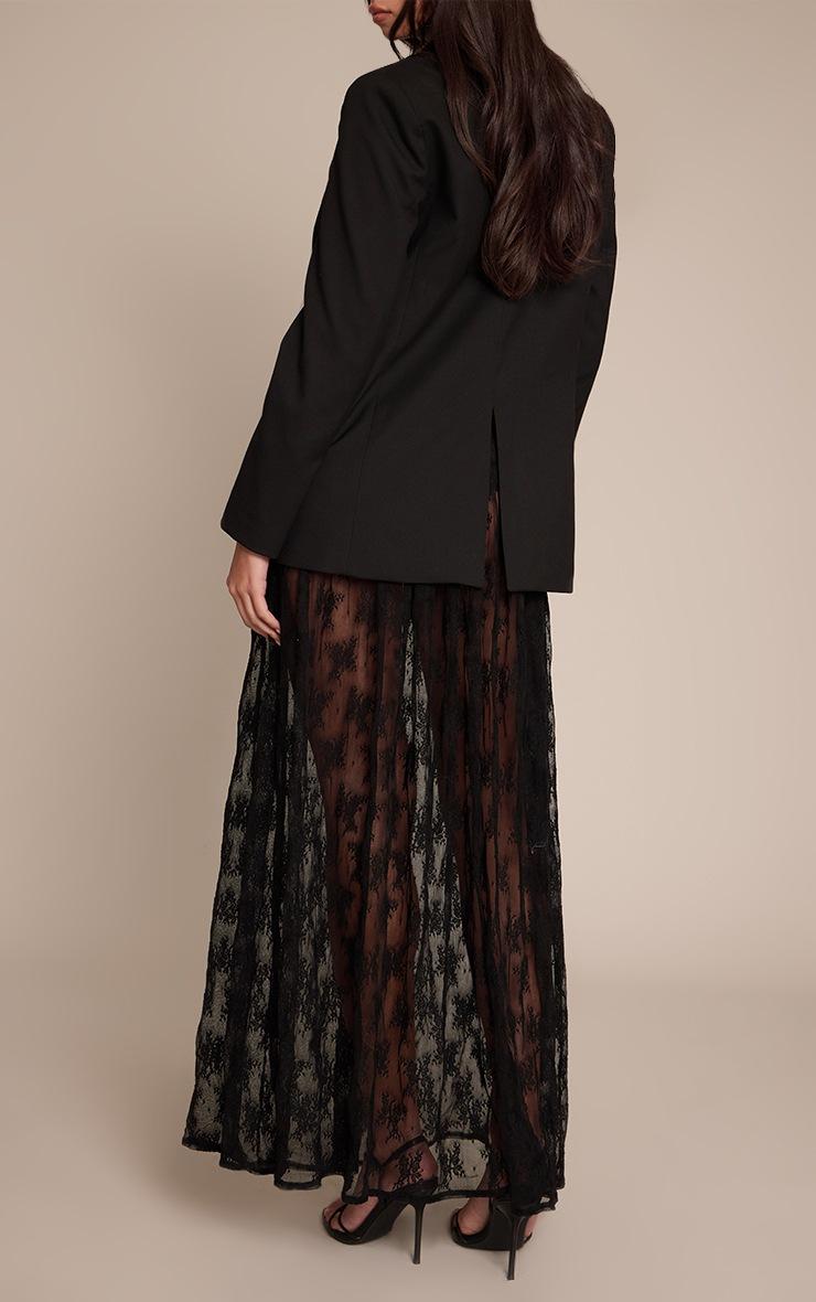 Pretty Little Thing Black Sheer Lace Maxi Skirt