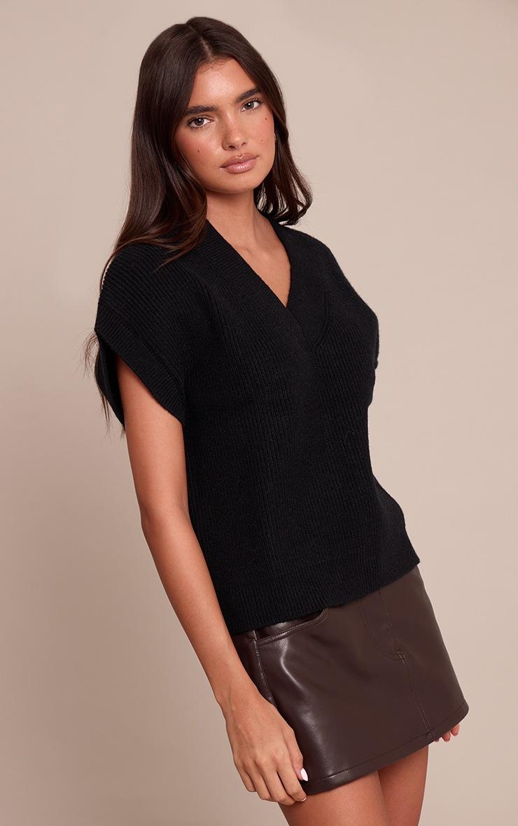 Pretty Little Thing Black Sleeveless Knit Sweater