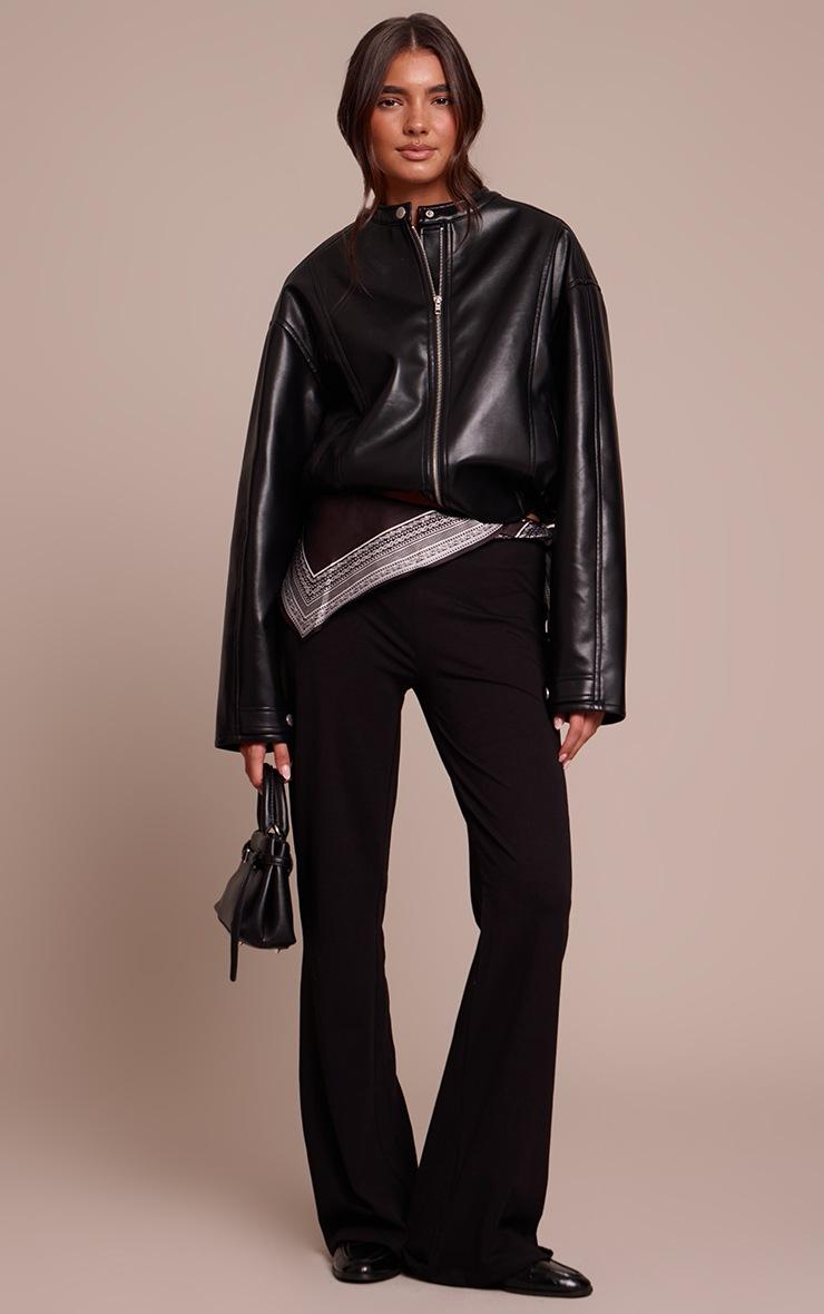 Pretty Little Thing Black Soft Cotton Flared Pants