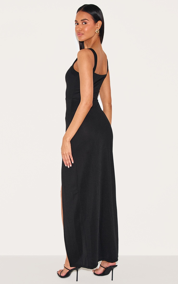 Pretty Little Thing Black Straight Neck Maxi Dress