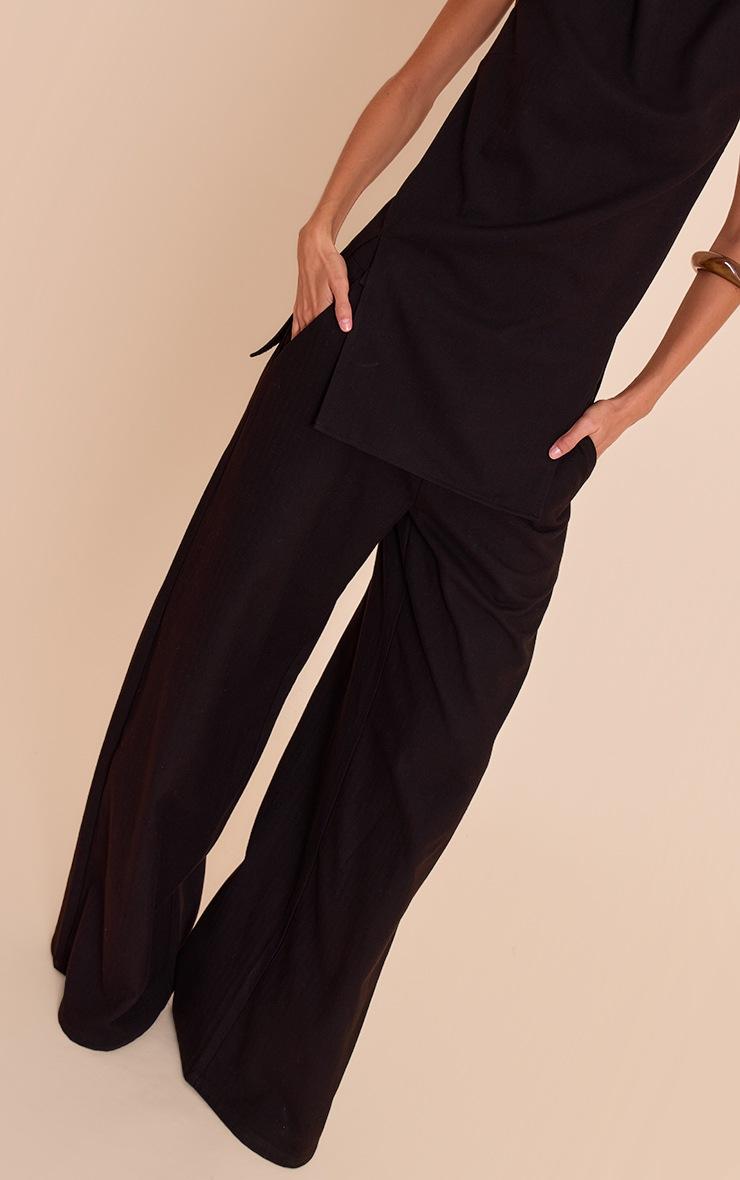 Pretty Little Thing Black Tailored Wide Leg Pant