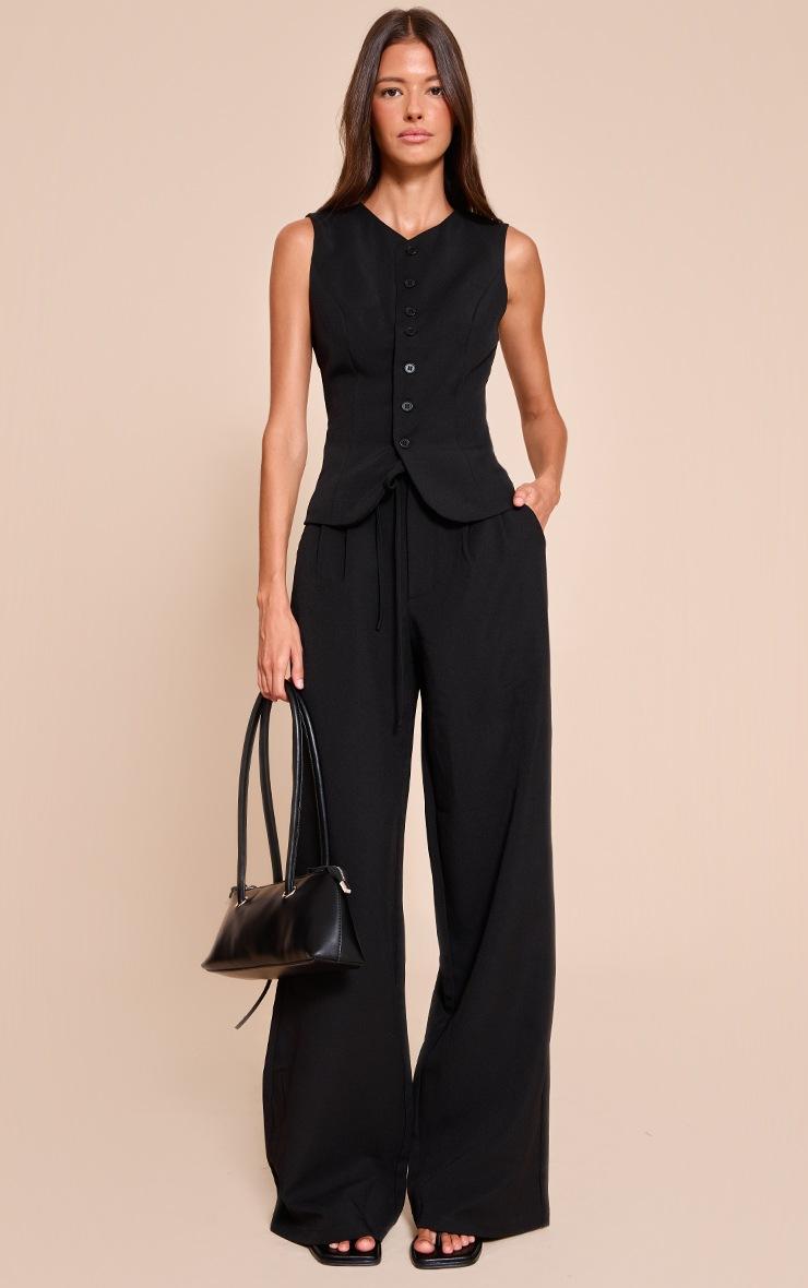 Pretty Little Thing Black Tailored Woven Vest