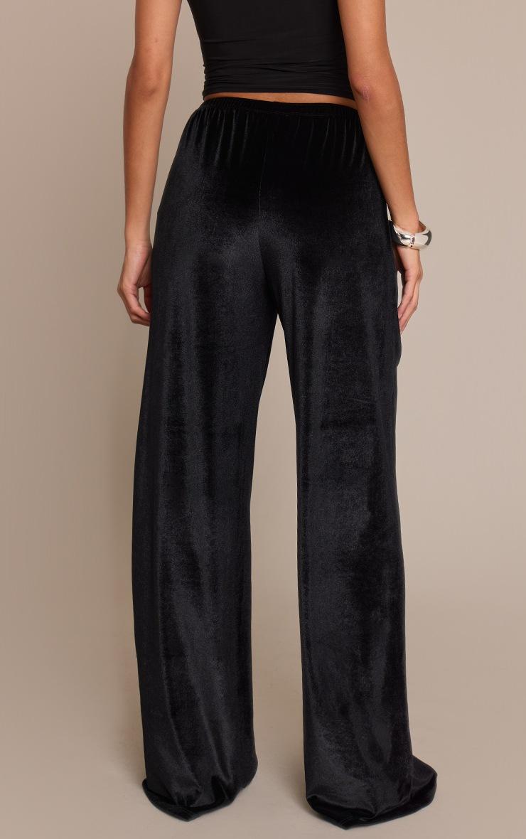 Pretty Little Thing Black Velvet Drawstring Pants