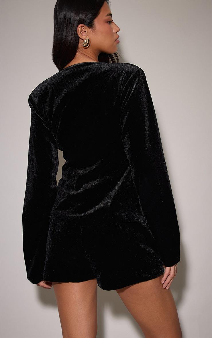 Pretty Little Thing Black Velvet Tailored Shorts