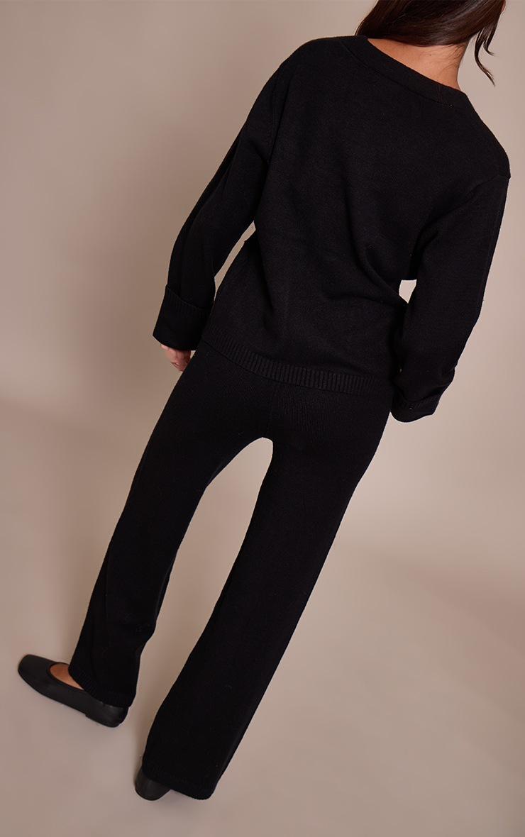 Pretty Little Thing Black Wide Leg Knit Pant