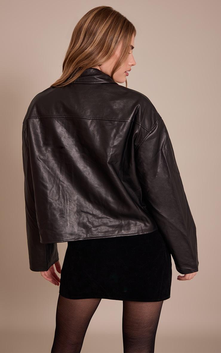 Pretty Little Thing Black Zip Through Pu Jacket