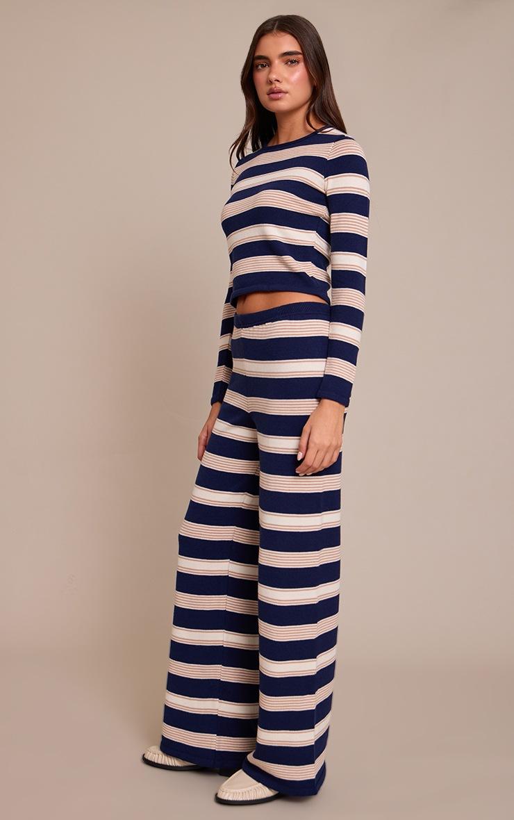 Pretty Little Thing Blue Striped Wide Leg Pant