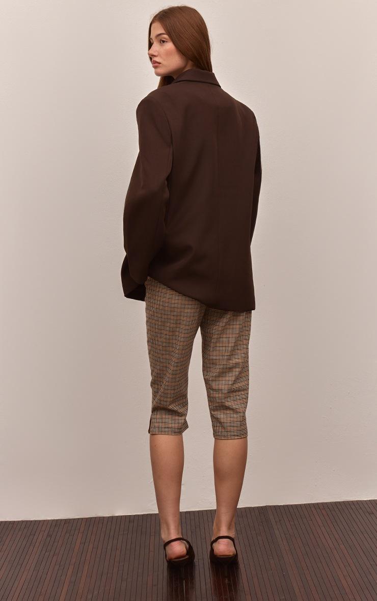 Pretty Little Thing Brown Check Tailored Capris
