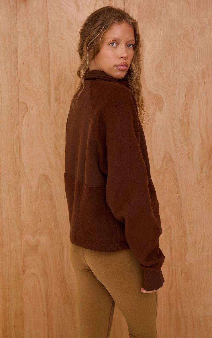 Pretty Little Thing Brown Full Zip Through Fleece