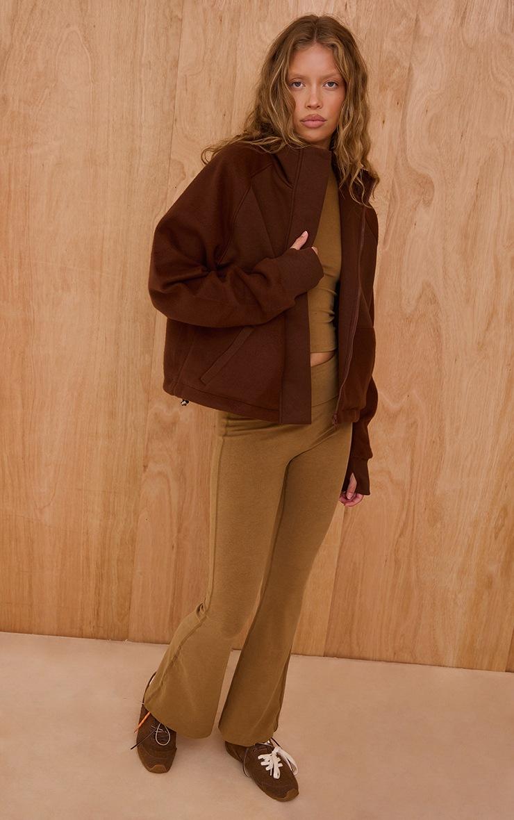 Pretty Little Thing Brown Full Zip Through Fleece