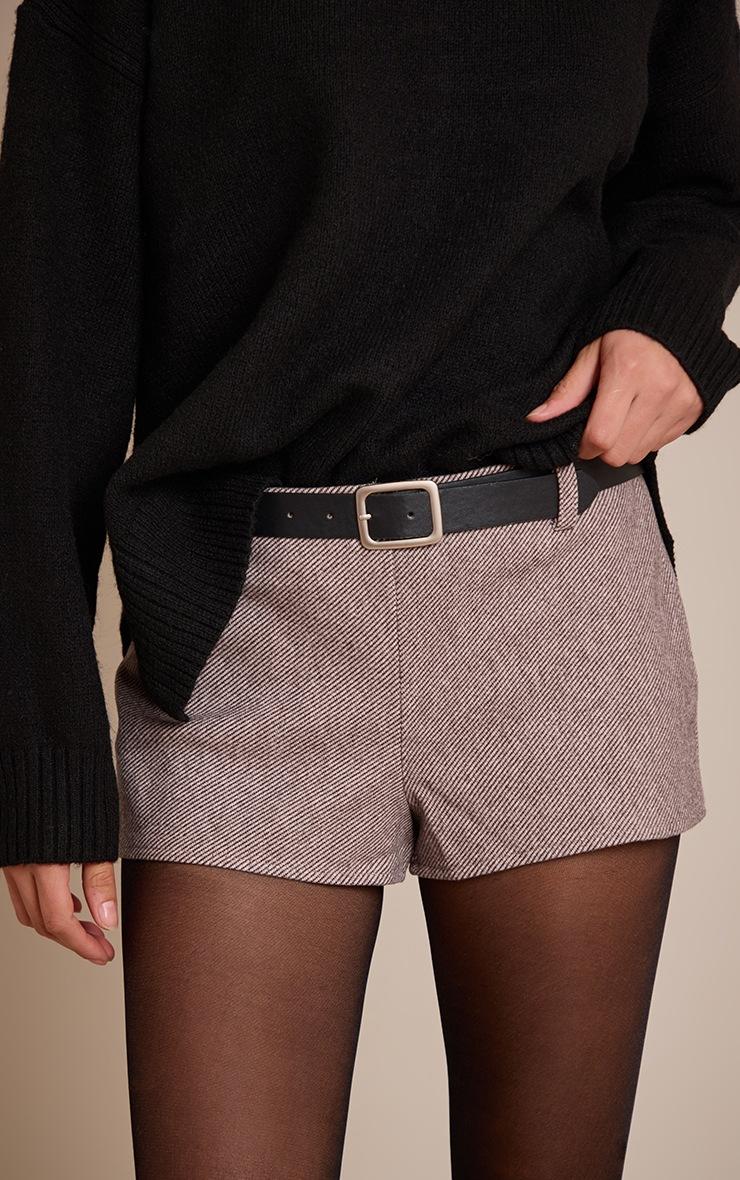 Pretty Little Thing Brown Herringbone Hot Pants