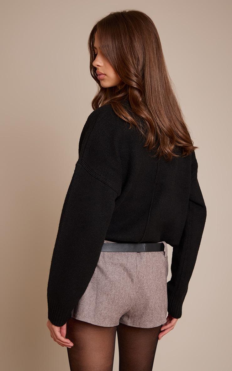 Pretty Little Thing Brown Herringbone Hot Pants