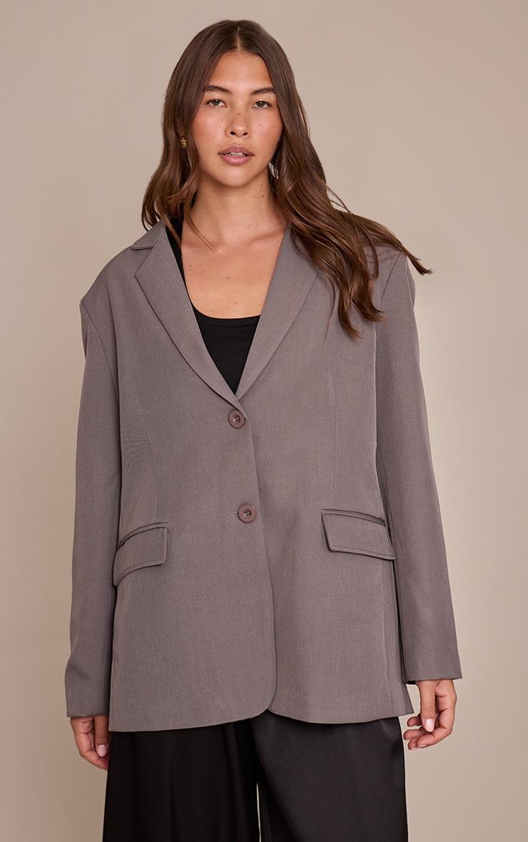 Pretty Little Thing Charcoal Oversized Blazer