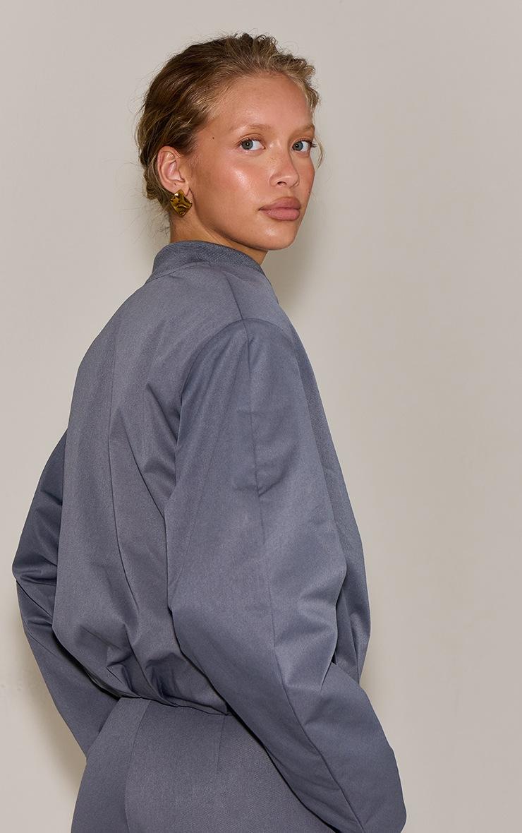 Pretty Little Thing Charcoal Pleated Bomber Jacket