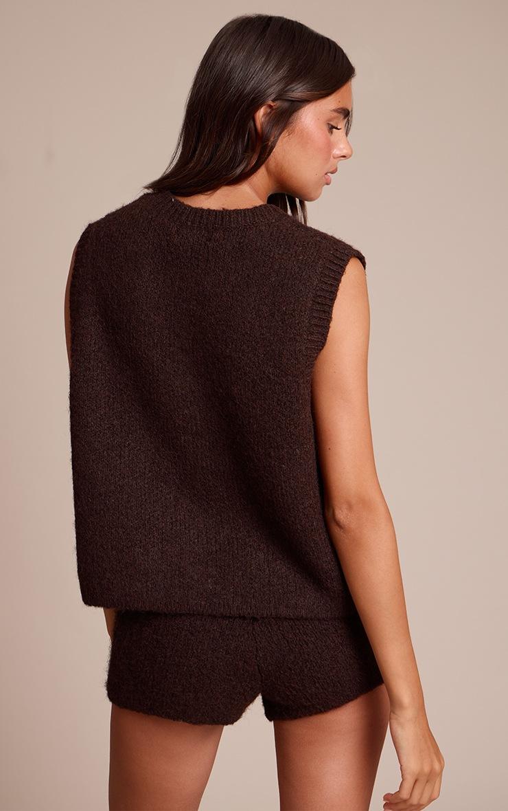 Pretty Little Thing Chocolate Brushed Knit Vest